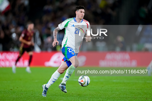 Alessandro Bastoni of Italy during the UEFA Nations League 2024/25 League A Group A2 match between Italy and Belgium at Stadio Olimpico on O...