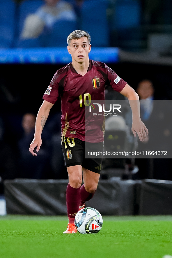 Leonardo Trossard of Belgium during the UEFA Nations League 2024/25 League A Group A2 match between Italy and Belgium at Stadio Olimpico on...