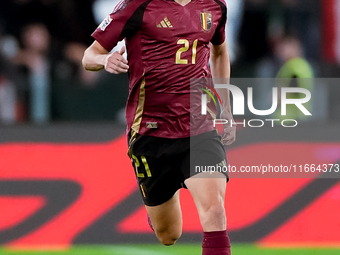 Timothy Castagne of Belgium during the UEFA Nations League 2024/25 League A Group A2 match between Italy and Belgium at Stadio Olimpico on O...