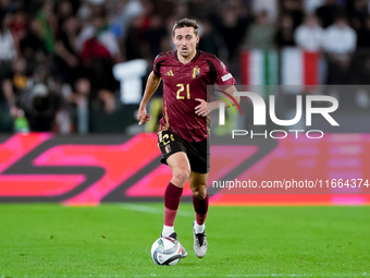 Timothy Castagne of Belgium during the UEFA Nations League 2024/25 League A Group A2 match between Italy and Belgium at Stadio Olimpico on O...