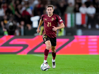 Timothy Castagne of Belgium during the UEFA Nations League 2024/25 League A Group A2 match between Italy and Belgium at Stadio Olimpico on O...