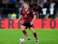 Timothy Castagne of Belgium during the UEFA Nations League 2024/25 League A Group A2 match between Italy and Belgium at Stadio Olimpico on O...