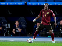 Jeremy Doku of Belgium during the UEFA Nations League 2024/25 League A Group A2 match between Italy and Belgium at Stadio Olimpico on Octobe...