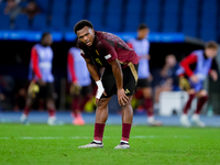 Lois Openda of Belgium reacts during the UEFA Nations League 2024/25 League A Group A2 match between Italy and Belgium at Stadio Olimpico on...