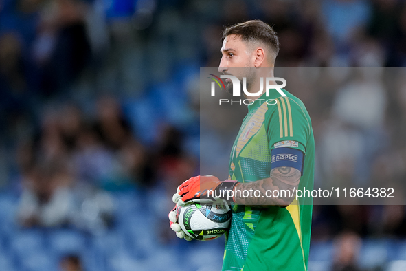 Gianluigi Donnarumma of Italy looks on during the UEFA Nations League 2024/25 League A Group A2 match between Italy and Belgium at Stadio Ol...