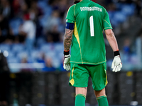 Gianluigi Donnarumma of Italy looks on during the UEFA Nations League 2024/25 League A Group A2 match between Italy and Belgium at Stadio Ol...