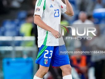 Niccolo' Pisilli of Italy looks on during the UEFA Nations League 2024/25 League A Group A2 match between Italy and Belgium at Stadio Olimpi...