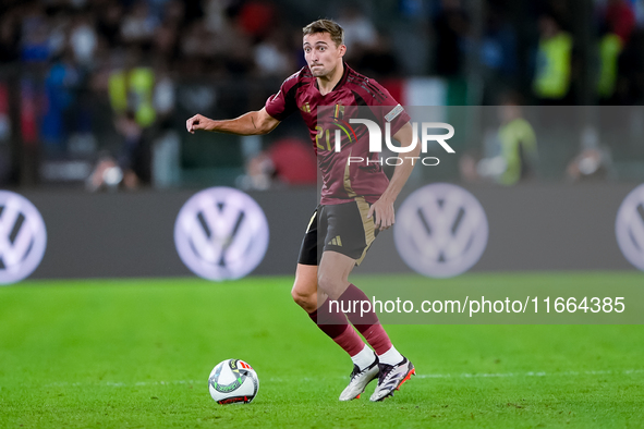 Timothy Castagne of Belgium during the UEFA Nations League 2024/25 League A Group A2 match between Italy and Belgium at Stadio Olimpico on O...