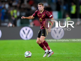 Timothy Castagne of Belgium during the UEFA Nations League 2024/25 League A Group A2 match between Italy and Belgium at Stadio Olimpico on O...