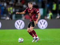 Timothy Castagne of Belgium during the UEFA Nations League 2024/25 League A Group A2 match between Italy and Belgium at Stadio Olimpico on O...