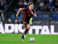 Wout Faes of Belgium during the UEFA Nations League 2024/25 League A Group A2 match between Italy and Belgium at Stadio Olimpico on October...