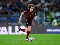 Wout Faes of Belgium during the UEFA Nations League 2024/25 League A Group A2 match between Italy and Belgium at Stadio Olimpico on October...