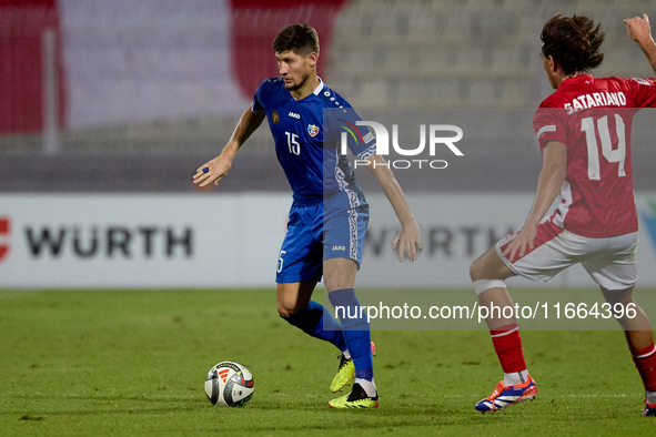 Victor Mudrac of Moldova plays during the UEFA Nations League, League D, Group D2 soccer match between Malta and Moldova at the National Sta...