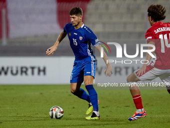 Victor Mudrac of Moldova plays during the UEFA Nations League, League D, Group D2 soccer match between Malta and Moldova at the National Sta...