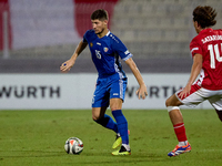 Victor Mudrac of Moldova plays during the UEFA Nations League, League D, Group D2 soccer match between Malta and Moldova at the National Sta...