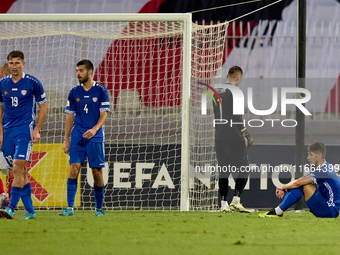 Victor Mudrac of Moldova reacts in disillusion during the UEFA Nations League, League D, Group D2 soccer match between Malta and Moldova at...