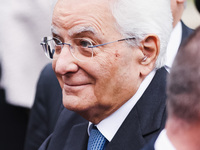 President of the Italian Republic Sergio Mattarella attends the memorial ceremony at the monument for the massacre of the Little Martyrs of...