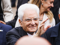 President of the Italian Republic Sergio Mattarella attends the memorial ceremony at the monument for the massacre of the Little Martyrs of...