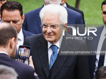 President of the Italian Republic Sergio Mattarella attends the memorial ceremony at the monument for the massacre of the Little Martyrs of...