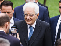 President of the Italian Republic Sergio Mattarella attends the memorial ceremony at the monument for the massacre of the Little Martyrs of...