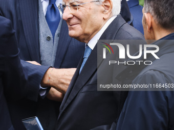 President of the Italian Republic Sergio Mattarella attends the memorial ceremony at the monument for the massacre of the Little Martyrs of...