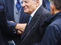 President of the Italian Republic Sergio Mattarella attends the memorial ceremony at the monument for the massacre of the Little Martyrs of...