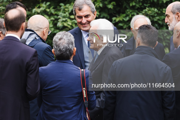 President of the Italian Republic Sergio Mattarella attends the memorial ceremony at the monument for the massacre of the Little Martyrs of...