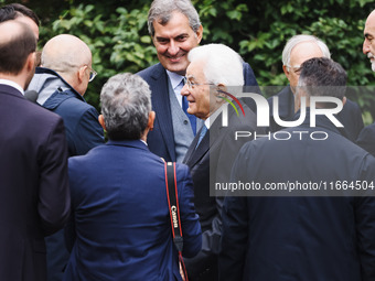 President of the Italian Republic Sergio Mattarella attends the memorial ceremony at the monument for the massacre of the Little Martyrs of...