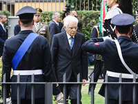 President of the Italian Republic Sergio Mattarella attends the memorial ceremony at the monument for the massacre of the Little Martyrs of...