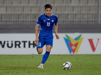 Maxim Cojocaru of Moldova is in action during the UEFA Nations League, League D, Group D2 soccer match between Malta and Moldova at the Nati...