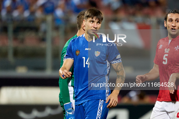 Artur Craciun of Moldova gestures during the UEFA Nations League, League D, Group D2 soccer match between Malta and Moldova at the National...