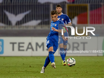 Victor Stina of Moldova is in action during the UEFA Nations League, League D, Group D2 soccer match between Malta and Moldova at the Nation...