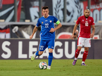 Vadim Rata of Moldova is in action during the UEFA Nations League, League D, Group D2 soccer match between Malta and Moldova at the National...