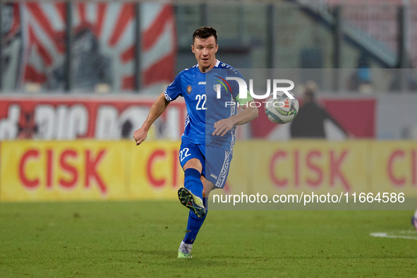 Vadim Rata of Moldova is in action during the UEFA Nations League, League D, Group D2 soccer match between Malta and Moldova at the National...