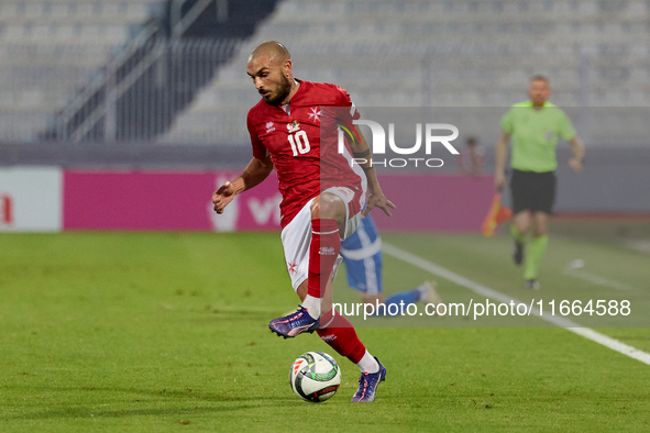 Teddy Teuma of Malta is in action during the UEFA Nations League, League D, Group D2 soccer match between Malta and Moldova at the National...