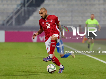 Teddy Teuma of Malta is in action during the UEFA Nations League, League D, Group D2 soccer match between Malta and Moldova at the National...