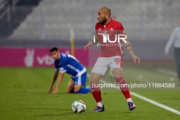 Teddy Teuma of Malta is in action during the UEFA Nations League, League D, Group D2 soccer match between Malta and Moldova at the National...