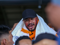 Record-setting climber Nirmal Purja, also known as Nimsdai, arrives back in Kathmandu, Nepal, on October 14, 2024, after completing the summ...