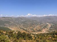 A panoramic aerial view of Sakhi Maidan in Mendhar in Jammu and Kashmir, India, on October 14, 2024 (