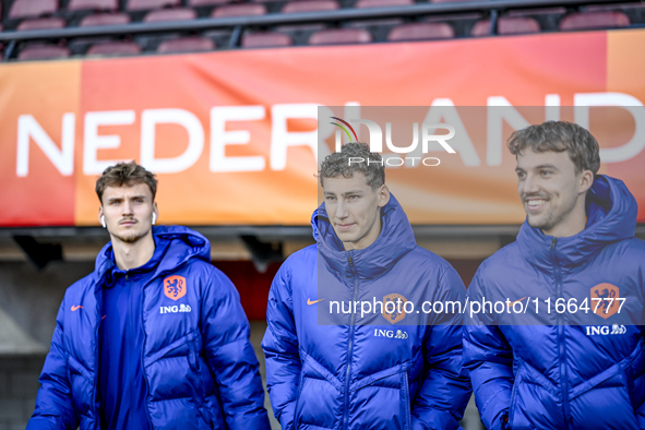 Netherlands players Ruben van Bommel and Youri Regeer participate in the match between Netherlands U21 and Sweden U21 at the Goffertstadion...