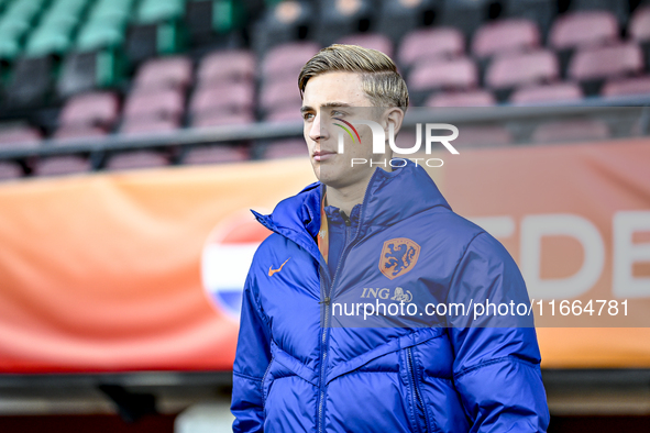 Netherlands player Max Bruns participates in the match between Netherlands U21 and Sweden U21 at the Goffertstadion for the Qualification EK...