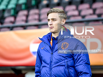 Netherlands player Max Bruns participates in the match between Netherlands U21 and Sweden U21 at the Goffertstadion for the Qualification EK...