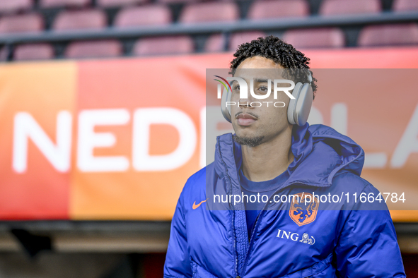 Netherlands player Tyrese Asante participates in the match between Netherlands U21 and Sweden U21 at the Goffertstadion for the Qualificatio...