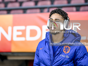 Netherlands player Tyrese Asante participates in the match between Netherlands U21 and Sweden U21 at the Goffertstadion for the Qualificatio...