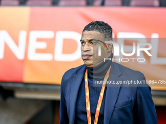 Netherlands trainer coach Michael Reiziger is present during the match between Netherlands U21 and Sweden U21 at the Goffertstadion for the...