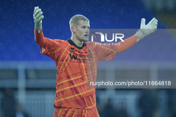 During the FA Cup Fourth Qualifying Round match between Hartlepool United and Brackley Town at Victoria Park in Hartlepool, United Kingdom,...