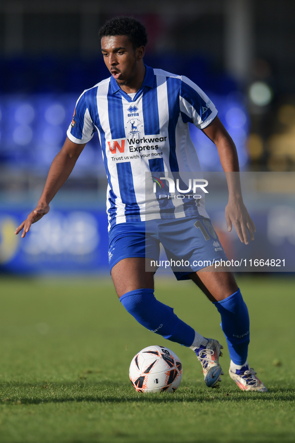 During the FA Cup Fourth Qualifying Round match between Hartlepool United and Brackley Town at Victoria Park in Hartlepool, United Kingdom,...