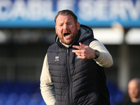 Hartlepool United Manager Darren Sarll is present during the FA Cup Fourth Qualifying Round match between Hartlepool United and Brackley Tow...