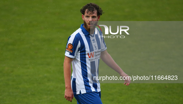 Anthony Mancini of Hartlepool United participates in the FA Cup Fourth Qualifying Round match between Hartlepool United and Brackley Town at...