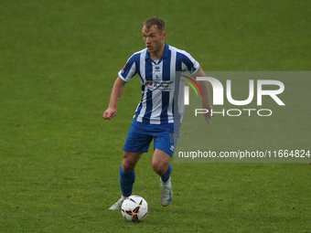 Greg Sloggett of Hartlepool United participates in the FA Cup Fourth Qualifying Round match between Hartlepool United and Brackley Town at V...